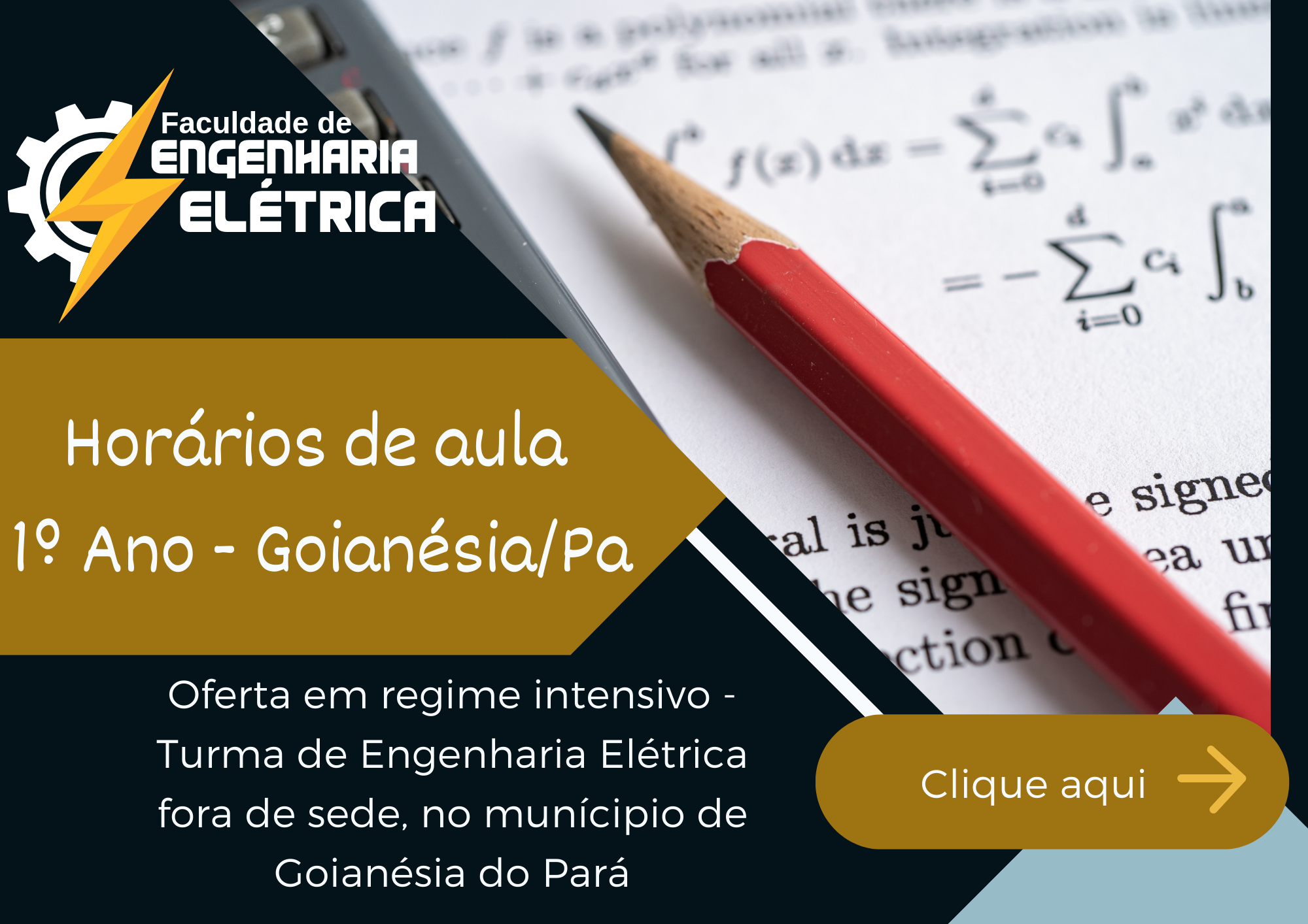 Horários de aula da Faculdade de Engenharia Elétrica – oferta flexibilizada no munícipio de Goianésia do Pará 
